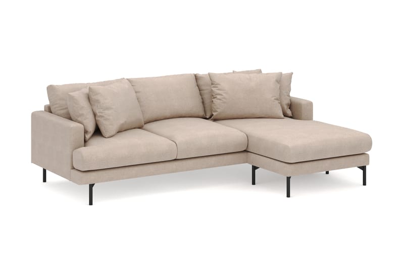 Menard 3-sits Högervänd L-formad Divansoffa i Tyg - Beige - Möbler - Vardagsrum - Soffor - Divansoffa & schäslong