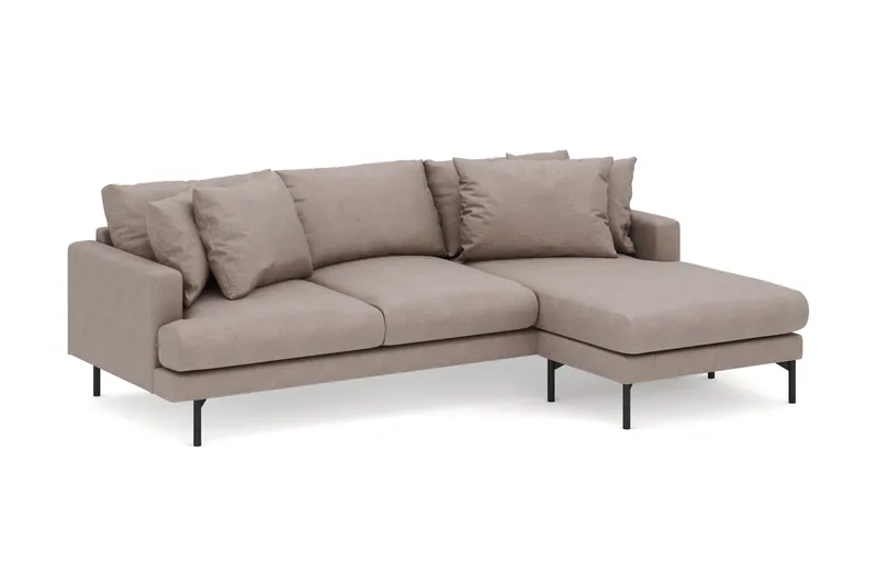 Menard 3-sits Högervänd L-formad Divansoffa i Tyg - Brun - Möbler - Vardagsrum - Soffor - Divansoffa & schäslong