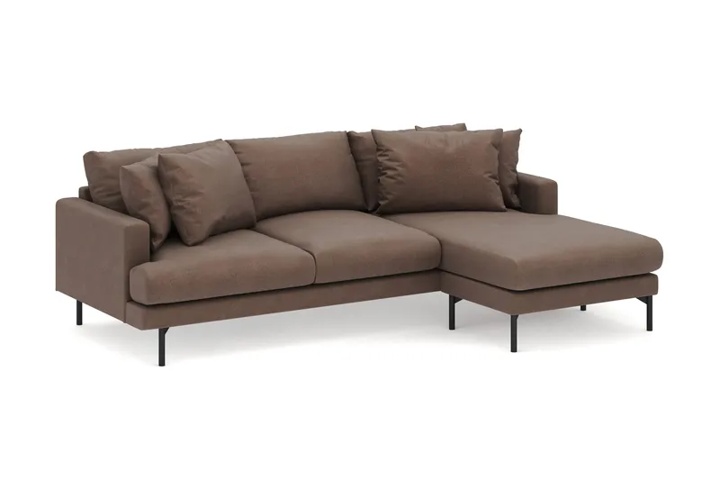 Menard 3-sits Högervänd L-formad Divansoffa i Tyg - Brun - Möbler - Vardagsrum - Soffor - Divansoffa & schäslong