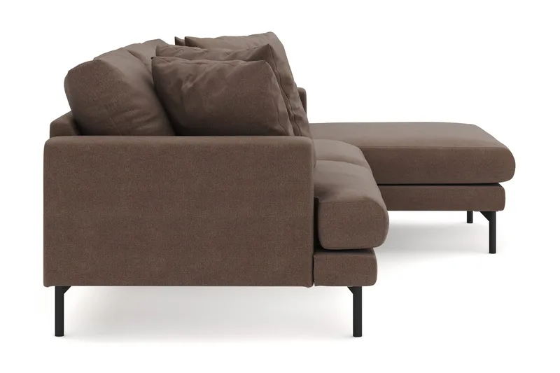 Menard 3-sits Högervänd L-formad Divansoffa i Tyg - Brun - Möbler - Vardagsrum - Soffor - Divansoffa & schäslong