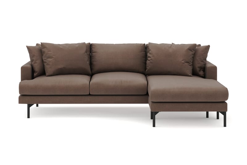 Menard 3-sits Högervänd L-formad Divansoffa i Tyg - Brun - Möbler - Vardagsrum - Soffor - Divansoffa & schäslong