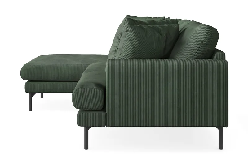Menard 3-sits Vänstervänd L-formad Divansoffa i Manchester - Grön - Möbler - Vardagsrum - Soffor - Divansoffa & schäslong