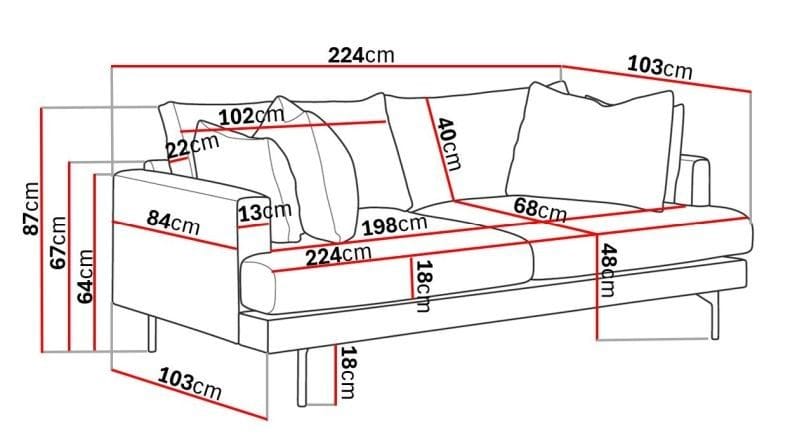 Menard 4-sits Djup Manchestersoffa - Brun - Möbler - Vardagsrum - Soffor - 4-sits soffor