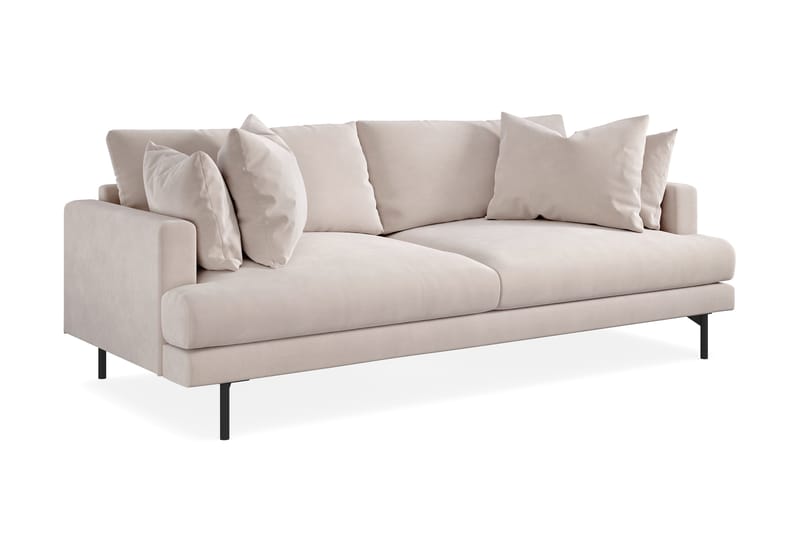 Menard 4-sits Djup Sammetssoffa - Beige - Möbler - Vardagsrum - Soffor - Sammetssoffor