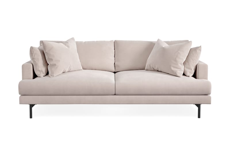 Menard 4-sits Djup Sammetssoffa - Beige - Möbler - Vardagsrum - Soffor - Sammetssoffor