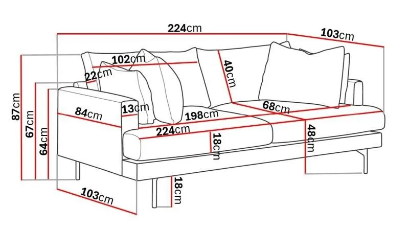Menard 4-sits Djup Tygsoffa - Brun - Möbler - Vardagsrum - Soffor - 4-sits soffor