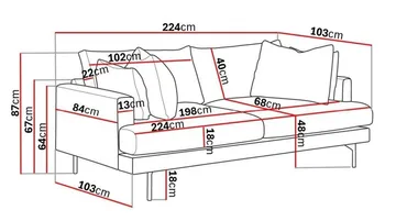Menard 4-sits Djup Tygsoffa - Brun - Möbler - Vardagsrum - Soffor - 4-sits soffor