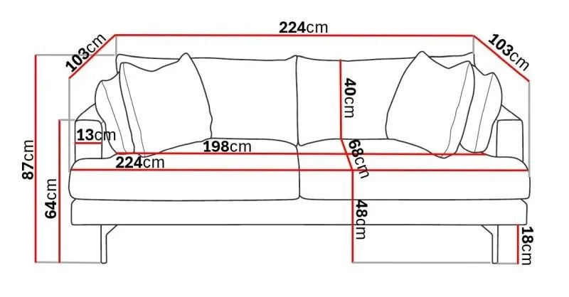 Menard 4-sits Djup Tygsoffa - Brun - Möbler - Vardagsrum - Soffor - 4-sits soffor