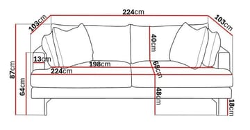 Menard 4-sits Djup Tygsoffa - Brun - Möbler - Vardagsrum - Soffor - 4-sits soffor