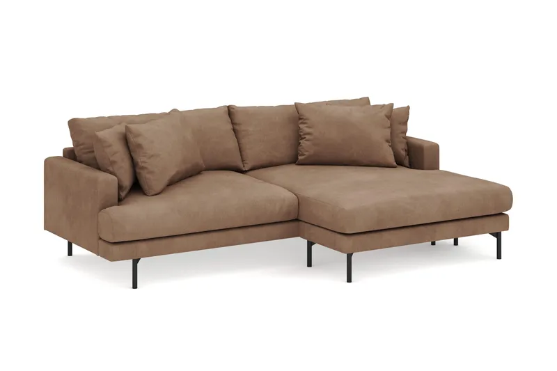 Menard 4-sits Högervänd L-formad Divansoffa i Manchester - Brun - Möbler - Vardagsrum - Soffor - Divansoffa & schäslong