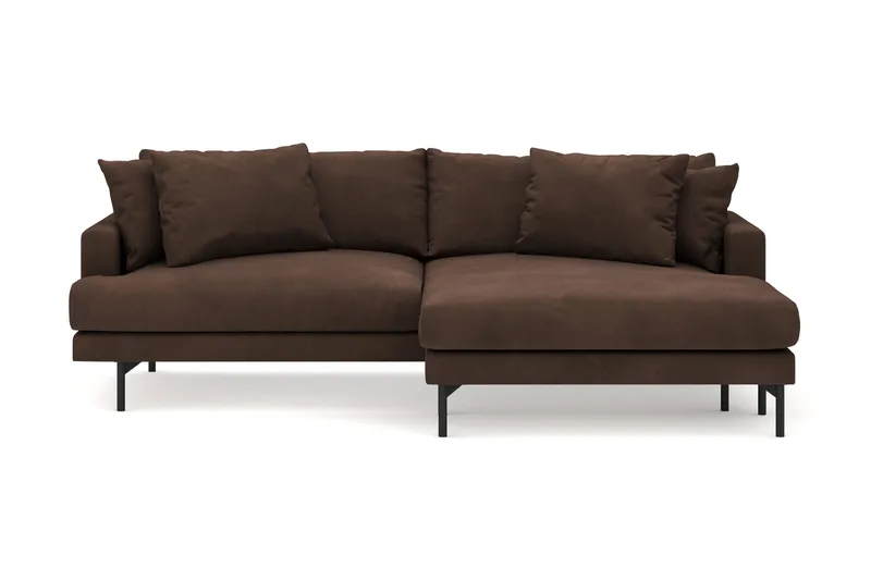 Menard 4-sits Högervänd L-formad Divansoffa i Manchester, Brun