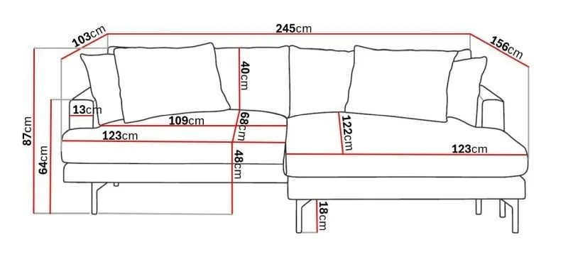 Menard 4-sits Högervänd L-formad Divansoffa i Manchester - Brun - Möbler - Vardagsrum - Soffor - Divansoffa & schäslong