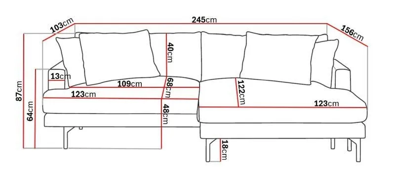 Menard 4-sits Högervänd L-formad Divansoffa i Manchester - Greige - Möbler - Vardagsrum - Soffor - Divansoffa & schäslong