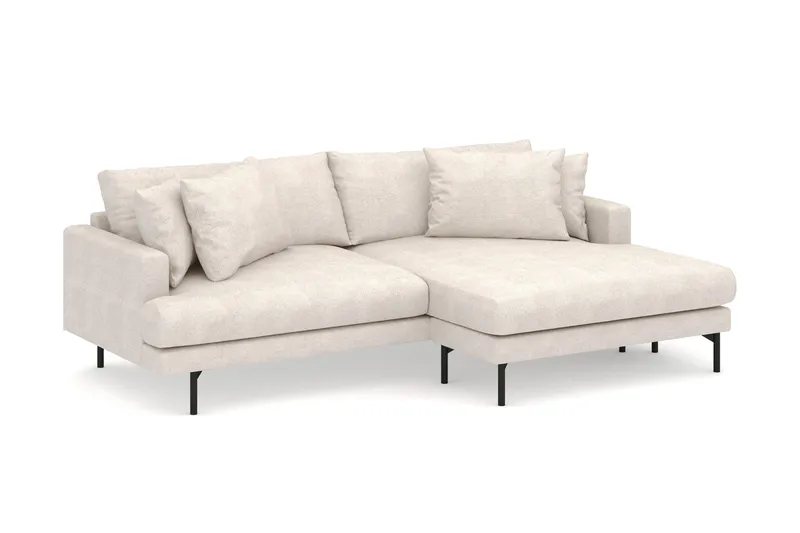 Menard 4-sits Högervänd L-formad Divansoffa i Tyg - Beige - Möbler - Vardagsrum - Soffor - Divansoffa & schäslong
