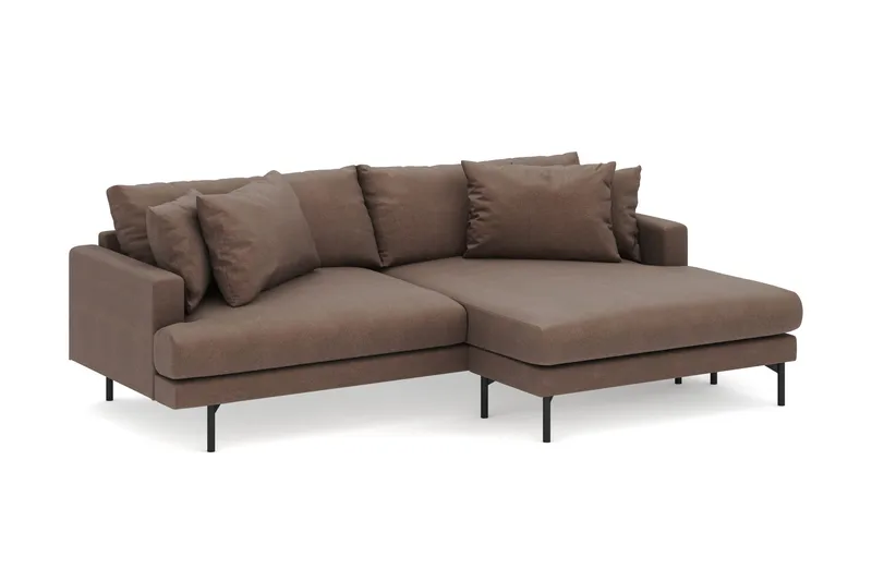 Menard 4-sits Högervänd L-formad Divansoffa i Tyg - Brun - Möbler - Vardagsrum - Soffor - Divansoffa & schäslong