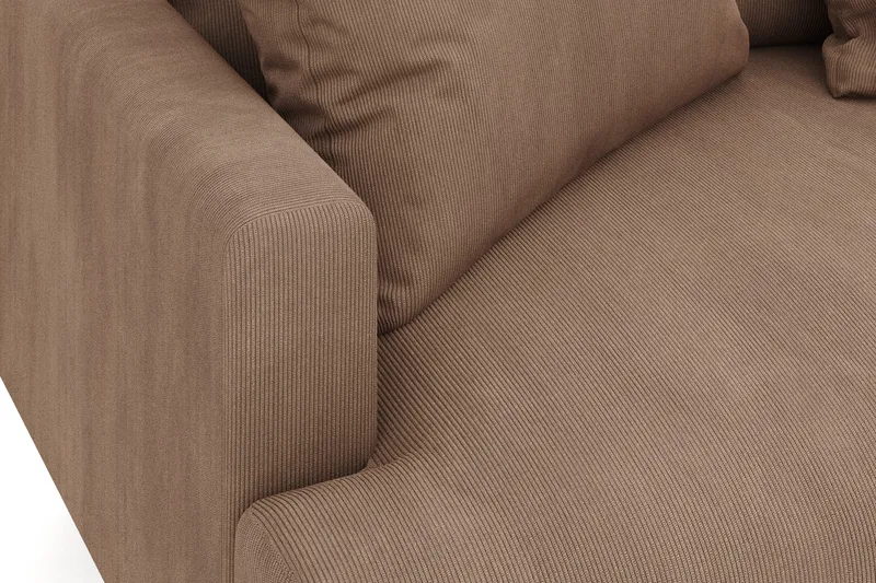 Menard 4-sits Högervänd L-formad Djup Schäslongsoffa i Manchester - Brun - Möbler - Vardagsrum - Soffor - Divansoffa & schäslong