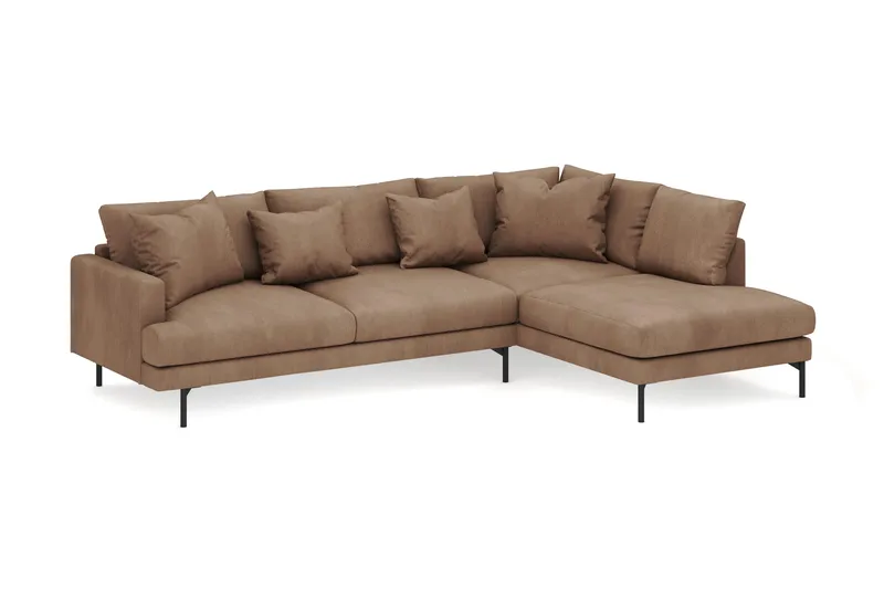 Menard 4-sits Högervänd L-formad Djup Schäslongsoffa i Manchester - Brun - Möbler - Vardagsrum - Soffor - Divansoffa & schäslong