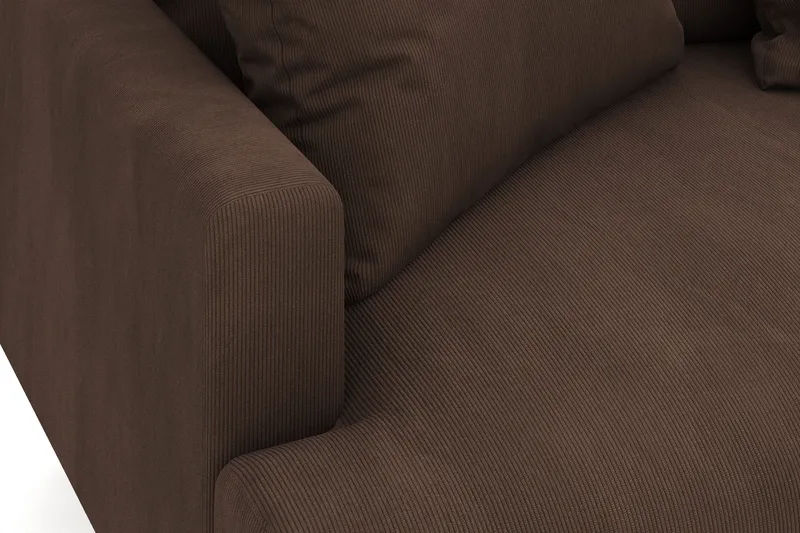 Menard 4-sits Högervänd L-formad Djup Schäslongsoffa i Manchester - Brun - Möbler - Vardagsrum - Soffor - Divansoffa & schäslong