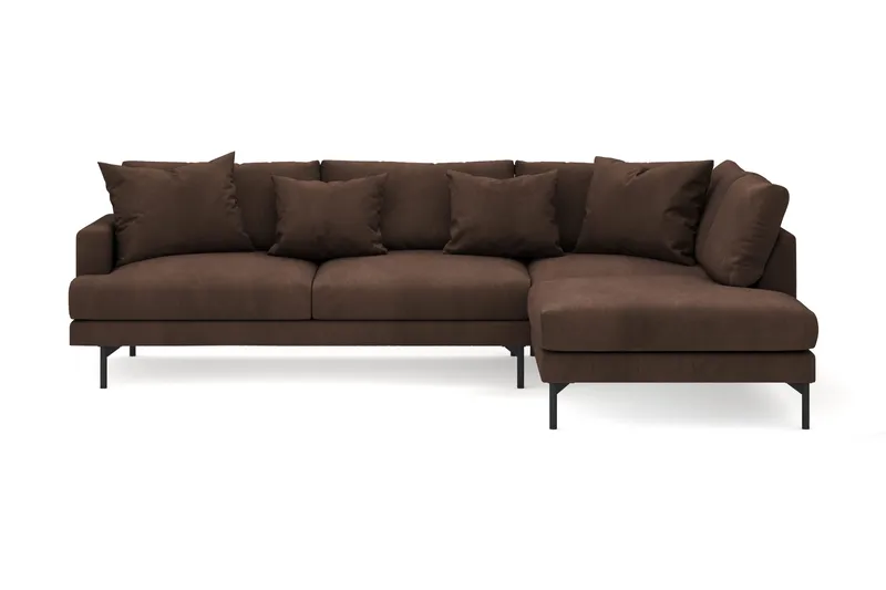 Menard 4-sits Högervänd L-formad Djup Schäslongsoffa i Manchester - Brun - Möbler - Vardagsrum - Soffor - Divansoffa & schäslong