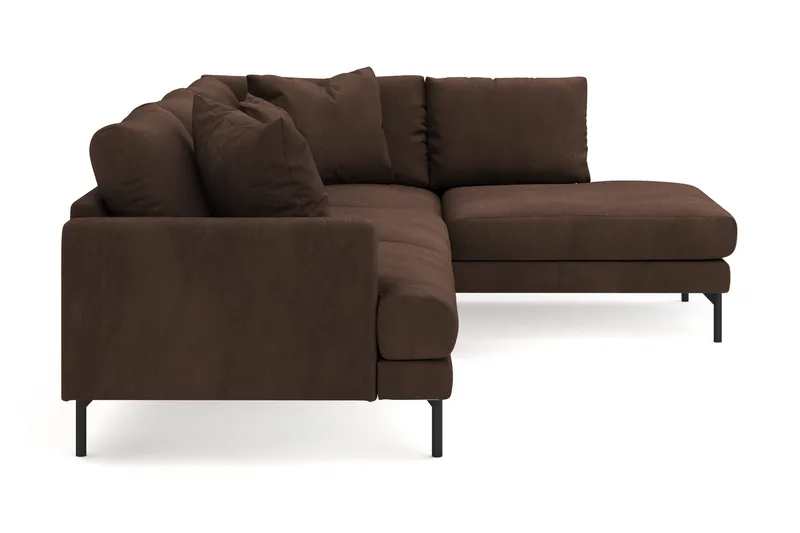 Menard 4-sits Högervänd L-formad Djup Schäslongsoffa i Manchester - Brun - Möbler - Vardagsrum - Soffor - Divansoffa & schäslong