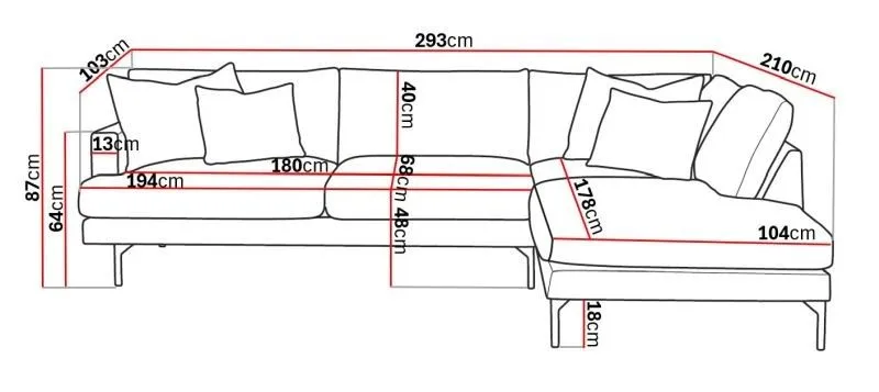 Menard 4-sits Högervänd L-formad Djup Schäslongsoffa i Manchester - Greige - Möbler - Vardagsrum - Soffor - Divansoffa & schäslong