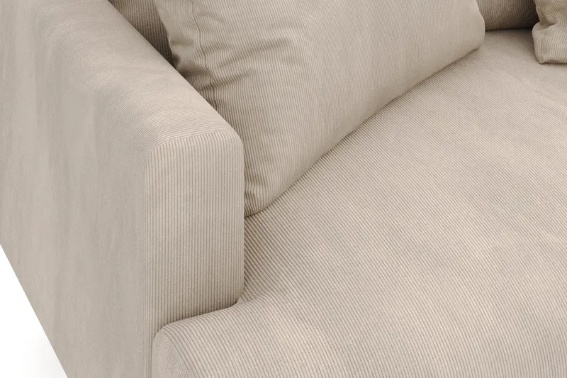 Menard 4-sits Högervänd L-formad Djup Schäslongsoffa i Manchester - Greige - Möbler - Vardagsrum - Soffor - Divansoffa & schäslong