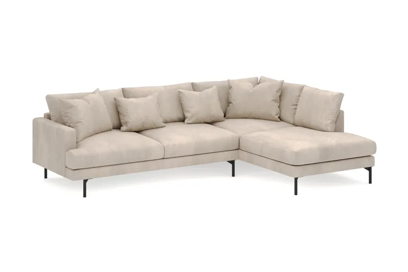 Menard 4-sits Högervänd L-formad Djup Schäslongsoffa i Manchester - Greige - Möbler - Vardagsrum - Soffor - Divansoffa & schäslong