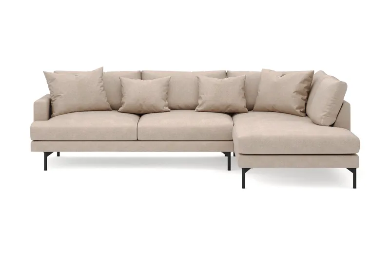 Menard 4-sits Högervänd L-formad Djup Schäslongsoffa i Tyg - Beige - Möbler - Vardagsrum - Soffor - Divansoffa & schäslong