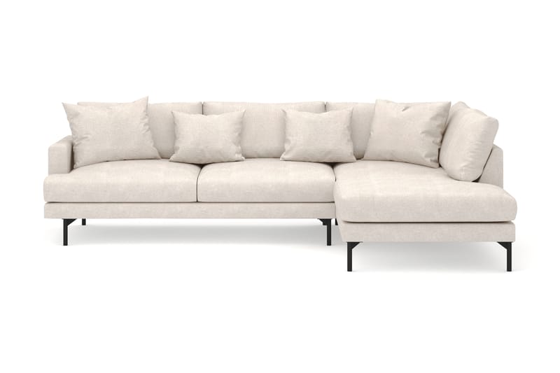 Menard 4-sits Högervänd L-formad Djup Schäslongsoffa i Tyg - Beige - Möbler - Vardagsrum - Soffor - Divansoffa & schäslong