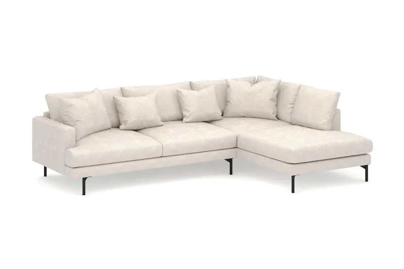 Menard 4-sits Högervänd L-formad Djup Schäslongsoffa i Tyg - Beige - Möbler - Vardagsrum - Soffor - Divansoffa & schäslong