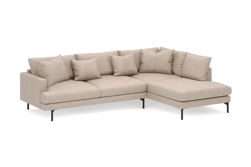 Menard 4-sits Högervänd L-formad Djup Schäslongsoffa i Tyg - Beige - Möbler - Vardagsrum - Soffor - Divansoffa & schäslong
