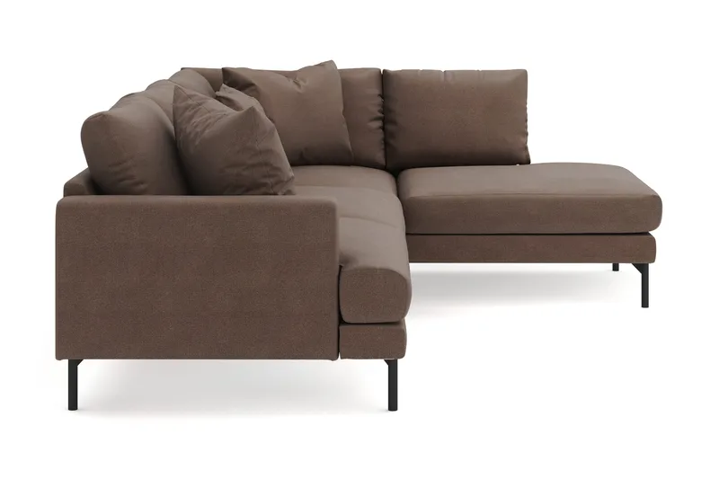 Menard 4-sits Högervänd L-formad Djup Schäslongsoffa i Tyg - Brun - Möbler - Vardagsrum - Soffor - Divansoffa & schäslong