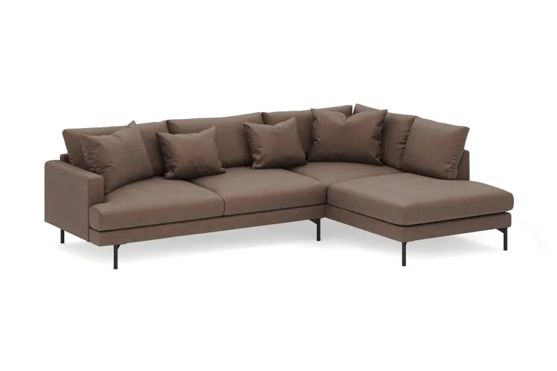 Menard 4-sits Högervänd L-formad Djup Schäslongsoffa i Tyg - Brun - Möbler - Vardagsrum - Soffor - Divansoffa & schäslong