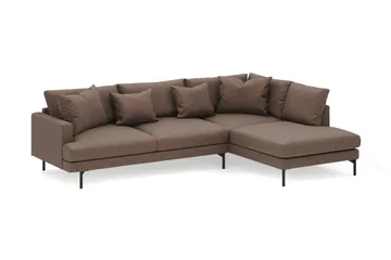 Menard 4-sits Högervänd L-formad Djup Schäslongsoffa i Tyg - Brun - Möbler - Vardagsrum - Soffor - Divansoffa & schäslong