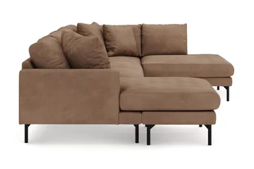Menard 4-sits Högervänd Stor U-formad Djup Soffa med Divan och Schäslong i Manchester - Brun - Möbler - Vardagsrum - Soffor - U-soffor