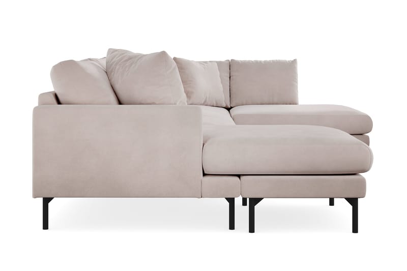 Menard 4-sits Högervänd Stor U-formad Djup Soffa med Divan och Schäslong i Sammet - Beige - Möbler - Vardagsrum - Soffor - U-soffor