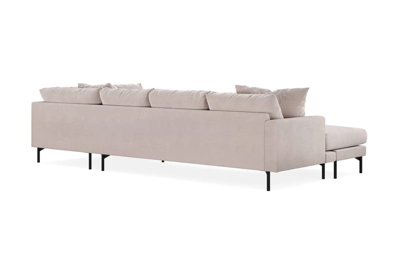 Menard 4-sits Högervänd Stor U-formad Djup Soffa med Divan och Schäslong i Sammet - Beige - Möbler - Vardagsrum - Soffor - U-soffor
