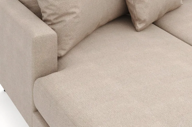 Menard 4-sits Högervänd Stor U-formad Djup Soffa med Divan och Schäslong i Tyg - Beige - Möbler - Vardagsrum - Soffor - U-soffor