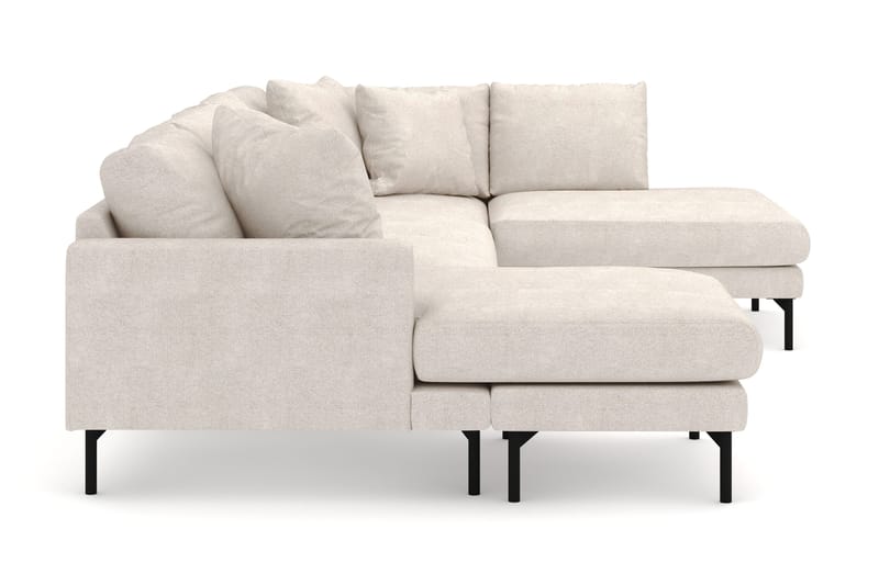 Menard 4-sits Högervänd Stor U-formad Djup Soffa med Divan och Schäslong i Tyg - Beige - Möbler - Vardagsrum - Soffor - U-soffor