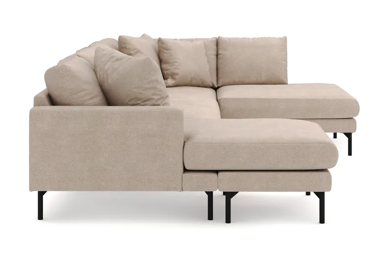 Menard 4-sits Högervänd Stor U-formad Djup Soffa med Divan och Schäslong i Tyg - Beige - Möbler - Vardagsrum - Soffor - U-soffor