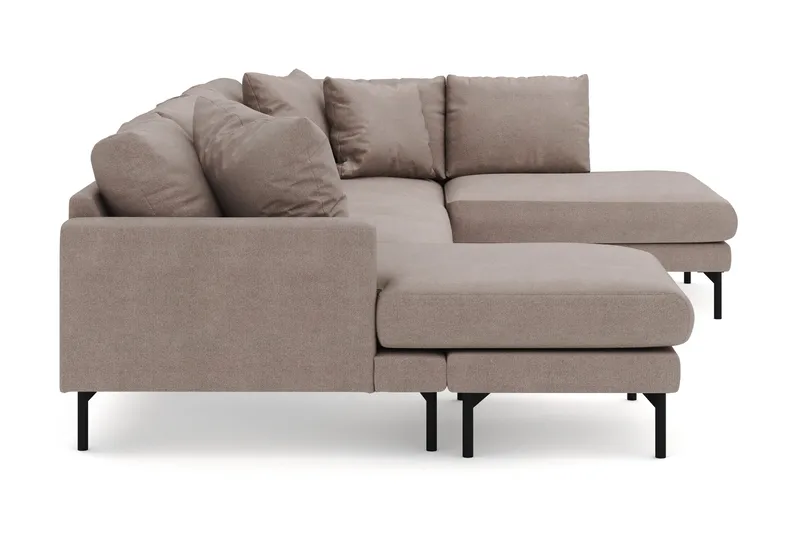 Menard 4-sits Högervänd Stor U-formad Djup Soffa med Divan och Schäslong i Tyg - Brun - Möbler - Vardagsrum - Soffor - U-soffor