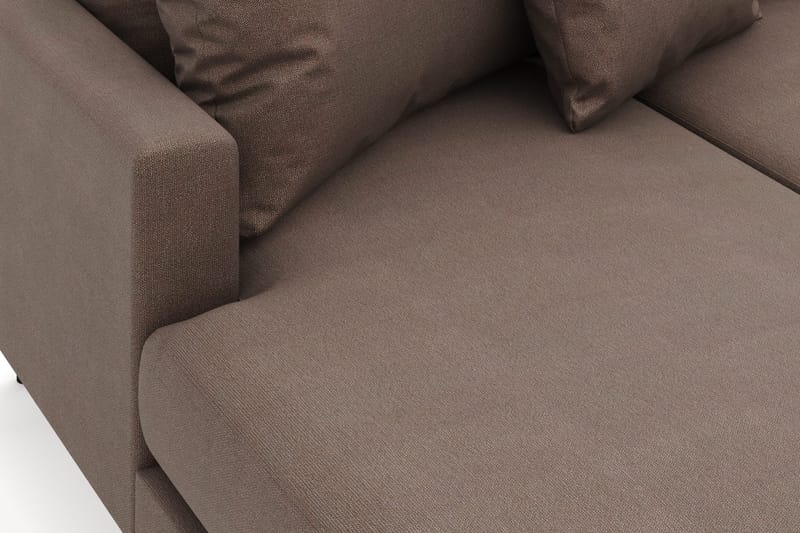 Menard 4-sits Högervänd Stor U-formad Djup Soffa med Divan och Schäslong i Tyg - Brun - Möbler - Vardagsrum - Soffor - U-soffor