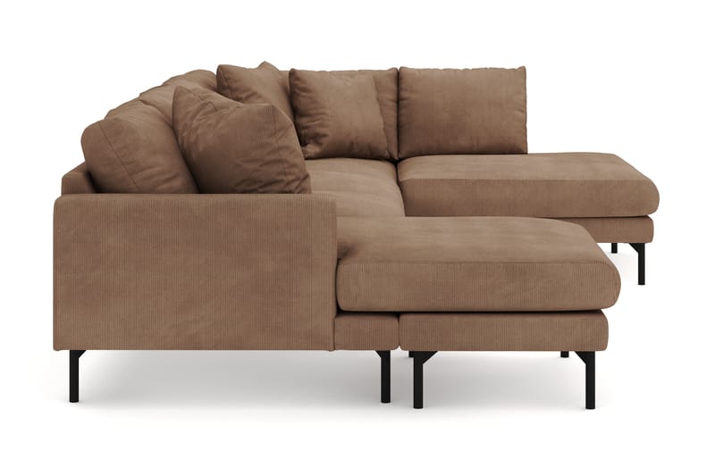 Menard 4-sits Högervänd U-formad Soffa med Divan och Schäslong i Manchester - Brun - Möbler - Vardagsrum - Soffor - U-soffor