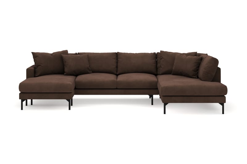 Menard 4-sits Högervänd U-formad Soffa med Divan och Schäslong i Manchester - Brun - Möbler - Vardagsrum - Soffor - U-soffor