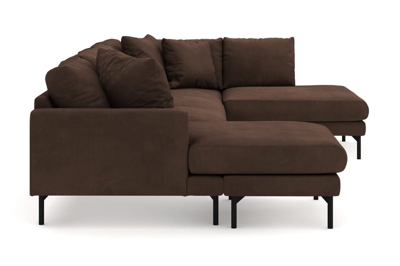 Menard 4-sits Högervänd U-formad Soffa med Divan och Schäslong i Manchester - Brun - Möbler - Vardagsrum - Soffor - U-soffor