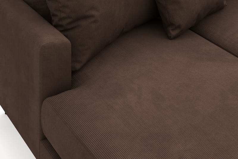 Menard 4-sits Högervänd U-formad Soffa med Divan och Schäslong i Manchester - Brun - Möbler - Vardagsrum - Soffor - U-soffor