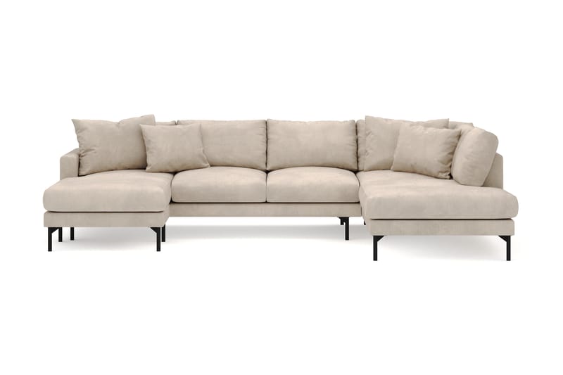 Menard 4-sits Högervänd U-formad Soffa med Divan och Schäslong i Manchester - Greige - Möbler - Vardagsrum - Soffor - U-soffor