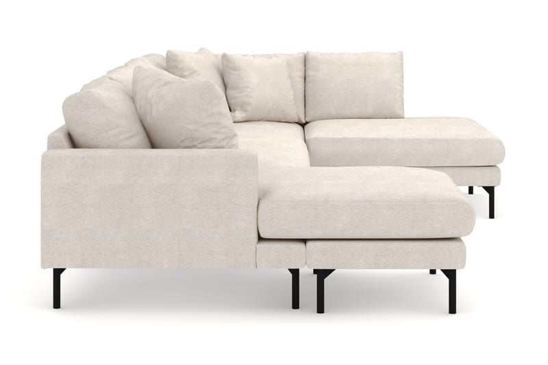 Menard 4-sits Högervänd U-formad Soffa med Divan och Schäslong i Tyg - Beige - Möbler - Vardagsrum - Soffor - U-soffor