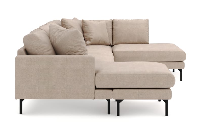 Menard 4-sits Högervänd U-formad Soffa med Divan och Schäslong i Tyg - Beige - Möbler - Vardagsrum - Soffor - U-soffor
