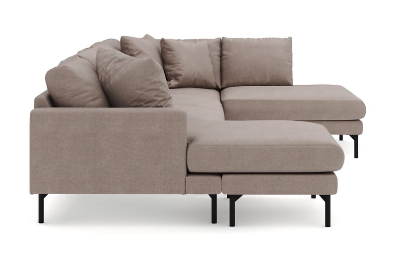 Menard 4-sits Högervänd U-formad Soffa med Divan och Schäslong i Tyg - Brun - Möbler - Vardagsrum - Soffor - U-soffor